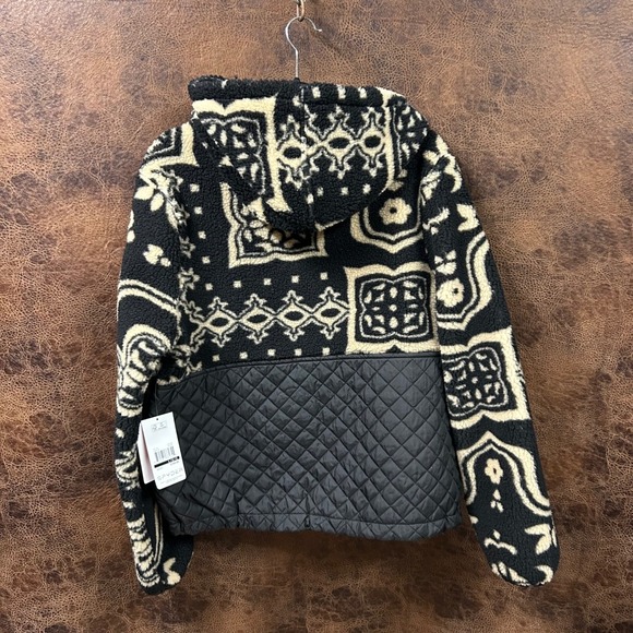 NWT Spyder Full Zip Quilted Fleece Hooded Jacket Women's Large Aztec Medallion - Picture 8 of 11